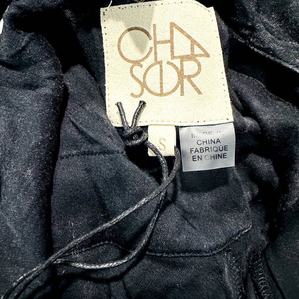 Chaser NWT Button Front Spaghetti Straps Cutout Knot Back Jumpsuit Black Small - Picture 8 of 8
